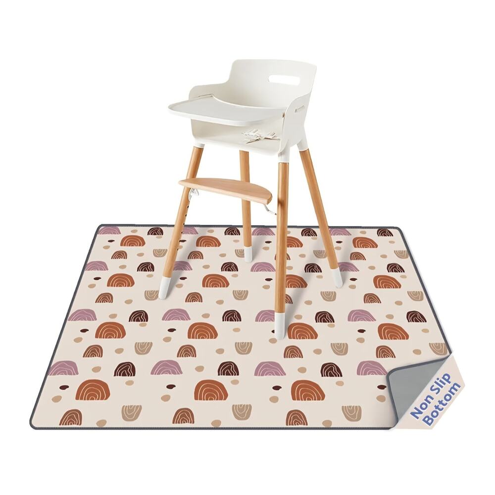 Blissful Diary Wipeable Baby Splat Mat for Under High Chair, 50.4 x 50.4 Inch